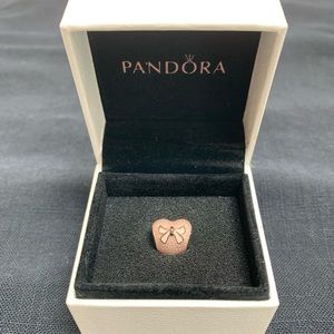 Pandora pink bow & lace heart charm